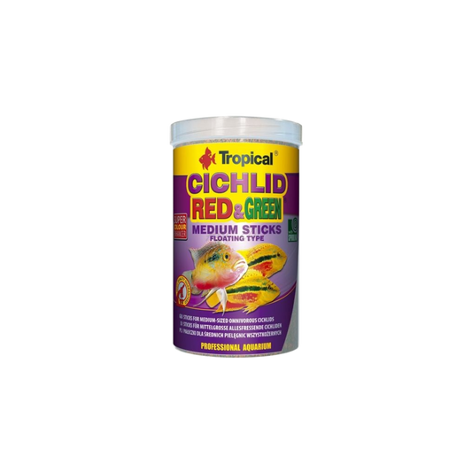 Tropical Cichlid Red & Green Medium Sticks 250ml/90g